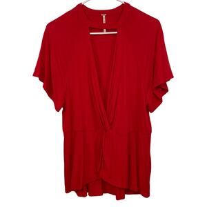 Free People Just A Twist Top L Square Neck Choker Surplice Knot Detail Career